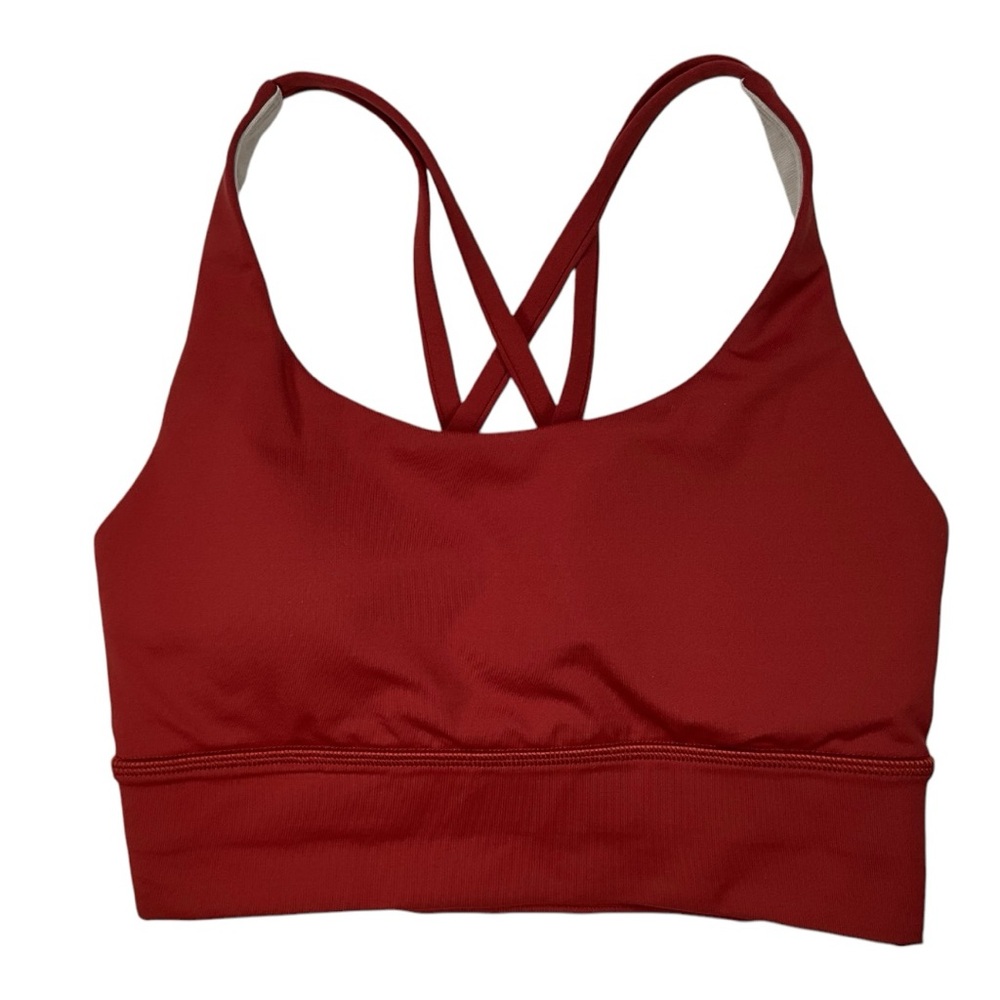 NWT Lululemon Energy Bra Longline *Medium Support, B–D Cups Terra Orange 4